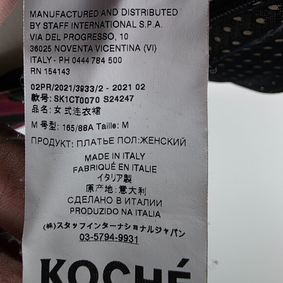 Koché Womens Animal Print Long Sleeve Dress with Mesh Back M - Picture 9 of 15